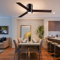 Ceiling Fan with Light 52" x 52" x 9.75" Brown