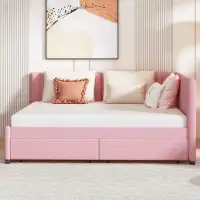 Latitude Run® Upholstered Daybed with 2 Storage Drawers