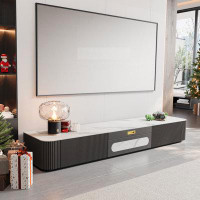 Musem Modern TV Stand for Projector, Faux Marble Media Console with Drawers for Home Theater