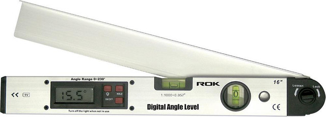 ROK® DIGITAL ANGLE LEVEL WITH AN ANGLE RANGE OF 0-230 DEGREES - Competitor price $49.99 - Our price only $39.95! in Other