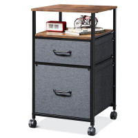 17 Stories Movable Filing Cabinet With 2 Drawers