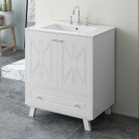 specool 30" Classic Bathroom Vanity With Single Top Sink,Storage Cabinet And Drawer