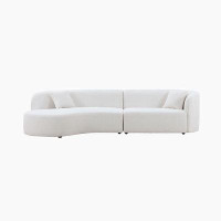 Hokku Designs Living Room Upholstery Curved Sofa with Chaise 2-Piece Set
