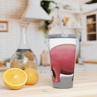 East Urban Home Pig Plastic Tumbler With Straw