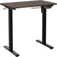 Inbox Zero Modern Rustic Brown Electric Standing Desk, Adjustable Height, Digital Display