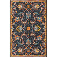 World Menagerie Lancaster Oriental Handmade Tufted Wool Charcoal Area Rug