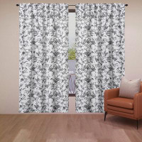 Red Barrel Studio 2-Panel Toile Faux Linen Semi Sheer Curtains - For Windows Living Room Bedroom
