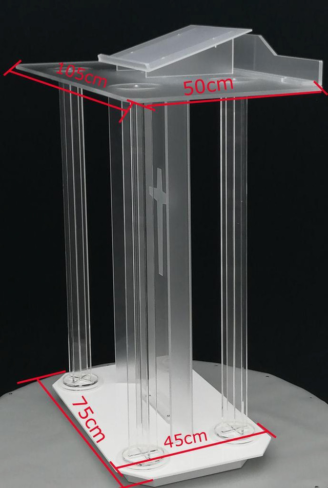 .Church Podium Acrylic Clear Speech Lectern for Conference Prayer Weddings 220619 in Other Business & Industrial in Toronto (GTA) - Image 2
