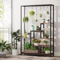 17 Stories 5-Tier Tall Indoor Plant Stand, 70.9 inches Large Metal Plant Shelf with 6PCS Hanging Hooks