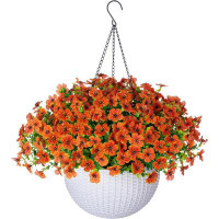 Primrue Artificial Hanging Flowers Plants with Basket