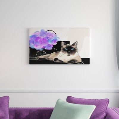 House of Hampton 'Couture Kitty II' Painting Print on Wrapped Canvas in Arts & Collectibles
