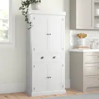 Three Posts Eltingville Single Drawer Double Door Wardrobe Storage Cabinet White
