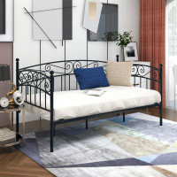 Red Barrel Studio Metal Daybed Frame Multifunctional Mattress Foundation/Bed Sofa With Headboard, Twin