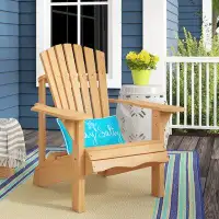 Highland Dunes Boothe Solid Wood Adirondack Chair