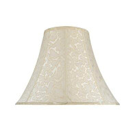 Aspen Creative Corporation 14" H Jacquard Textured Fabric Bell Lamp Shade ( Spider ) in Off-White