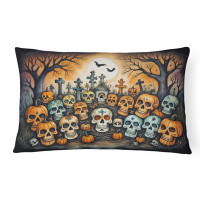 East Urban Home Calaveras Sugar Skulls Spooky Halloween Fabric Decorative Pillow
