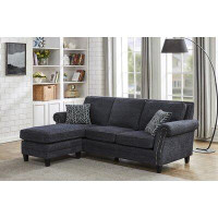 Red Barrel Studio 91.5" Wide Chenille Reversible Sectional Sofa & Chaise