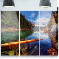 Made in Canada - Design Art 'Floating Lake in Mountain Lake' 3 Piece Photographic Print on Metal Set