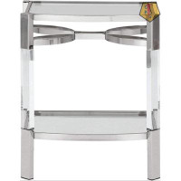 GN109 Chaseton Modern Glam Accent End Table, Silver Finish