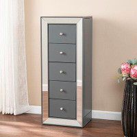 Home Loft Concepts Wanley 5-Drawer Jewellery Armoire, Grey-Blue