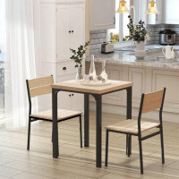 17 Stories 3 Piece Dining Table Set For 2, Modern Kitchen Table And Chairs, Dining Room Set For Breakfast Nook, Small Sp