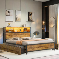 17 Stories Almonta Metal Bookcase Bed
