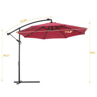 Arlmont & Co. Brutton 9'6" Lighted Cantilever Umbrella