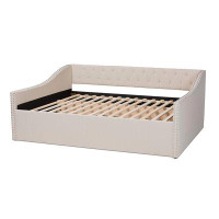 Lefancy.net Lefancy  Haylie Modern and Contemporary Beige Fabric Upholstered Full Size Daybed