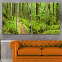 Made in Canada - Design Art 'Lush Forest Path Columbia River' Photographic Print Multi-Piece Image on Wrapped Canvas