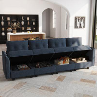 Latitude Run® Tomario 112" Upholstered 4 - Seater Sofa With Storage