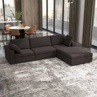 Latitude Run® Edonjeta Modular Corner Sectional Modern Sofa Dark Grey