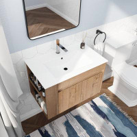 Hokku Designs Sian 30" Wall-Mounted Single Bathroom Vanity Set