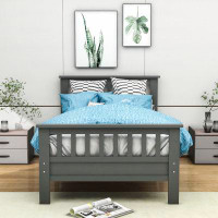 Harriet Bee Dwarozh Wood Platform Bed with Headboard and Footboard