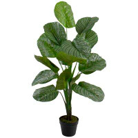 Northlight Seasonal 4' Potted Two Tone Green Calathea Artificial Floor Plant
