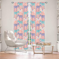 East Urban Home Lined Window Curtains 2-panel Set for Window Size by Metka Hiti - Zebras Pink