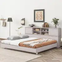 Millwood Pines Delacey Solid Wood+MDF Bookcase Storage Bed