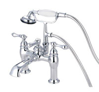 Elements of Design Hot Springs Triple Handle Deck Mounted Clawfoot Tub Faucet