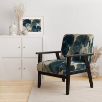 Design Art Ginko Leaves In The Wild Blue Vintage Photography - Upholstered Traditional Arm Chair