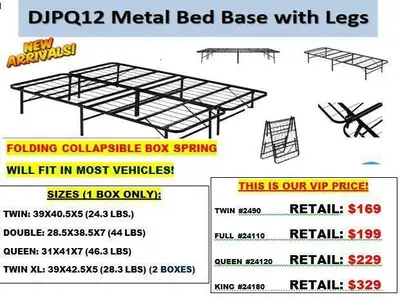The Next Generation Box Spring! Foldable/Metal Collapsible Frame For Sale!