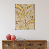 Gracie Oaks Delicate Deco Plant Pattern IV By Baxter Mill Archive Framed Canvas Wall Art Print