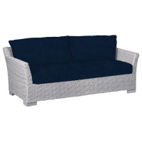 Summer Classics Club 89" Wide Outdoor Wicker Loveseat with Cushions