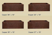 Bosco Sinks - Copper Series - 16 Gauge Hammered Apron Radius Corner in 4 Sizes ( 27, 30, 33 &amp; 36 )