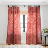 East Urban Home Pimlada Phuapradit Forest Maze In Red 1pc Sheer Window Curtain Panel