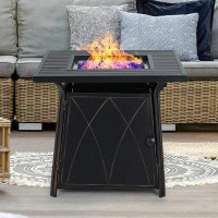 Lark Manor Alyah 28" Propane Gas Fire Pit Table for Outside Patio