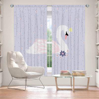 East Urban Home Lined Window Curtains 2-panel Set for Window Size by Metka Hiti - Swan 1 Light Puple