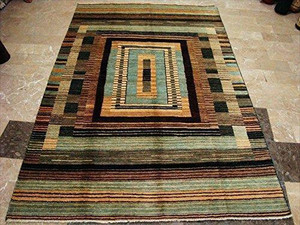 Modern Afghan Gabbeh Mahal Vegetable Dyed Wool Carpet Hand Knotted Area Rug (8 X 5)' Canada Preview