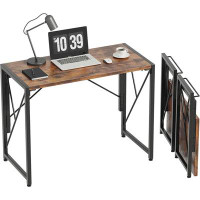 17 Stories Folding Desk, Small Foldable Desk 31.5" For Small Spaces, Portable Desk For Bedroom, Home Office, Small Foldi
