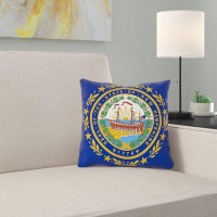 East Urban Home New Hampshire Flag in , Faux Linen/Throw Pillow-Concealed Zipper-Indoor