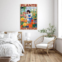 Trinx Plants Not People - 1 Piece Rectangle Graphic Art Print On Wrapped Canvas