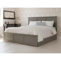 Red Barrel Studio Corozon King Solid Wood Platform Bed with Matching Footboard & Twin XL Trundle in Grey